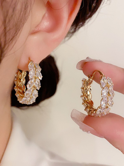 Fashionable Wheat Ear Hoop Earrings