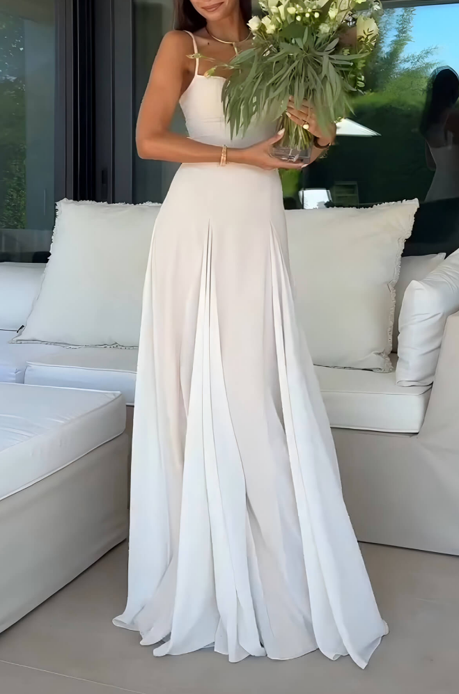 Elegance Panelled Tulle A-line Slip Maxi Dress