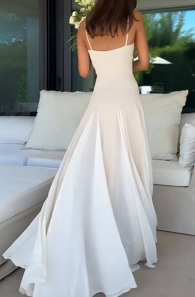 Elegance Panelled Tulle A-line Slip Maxi Dress