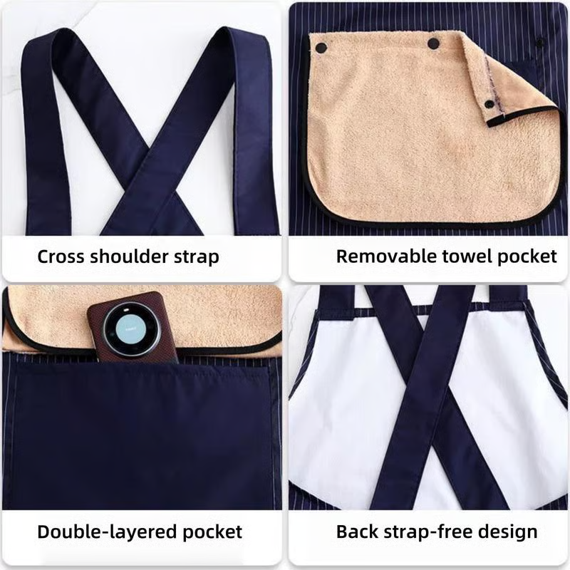 🔥Limited Time 49% Off✨Apron with Pockets for Women and Men Cross Back Design with Towel