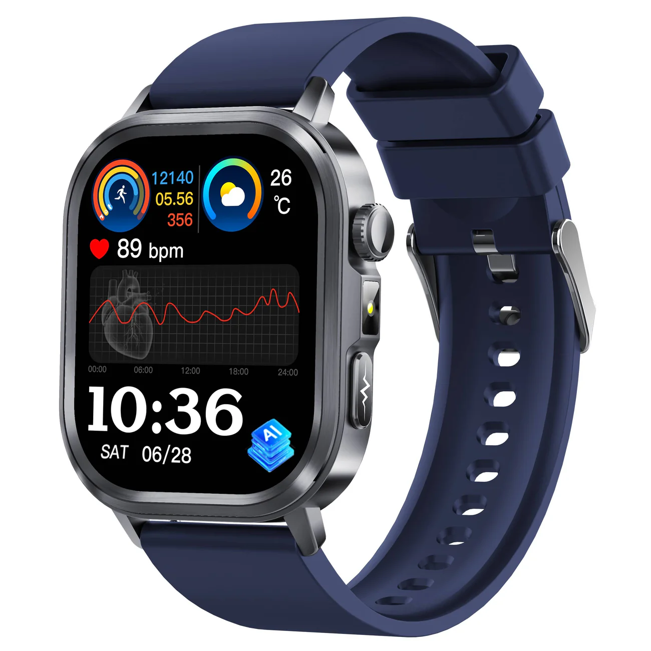 Health Smart Watch 24/7 ECG Heart Rate Blood Glucose Blood Oxygen Blood Pressure Sleep Health Monitor