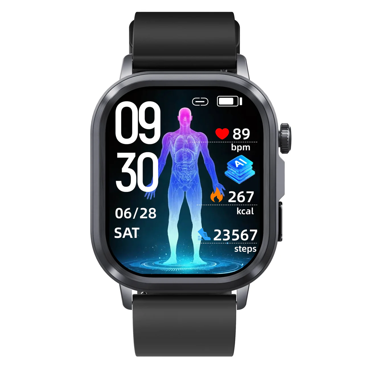Health Smart Watch 24/7 ECG Heart Rate Blood Glucose Blood Oxygen Blood Pressure Sleep Health Monitor