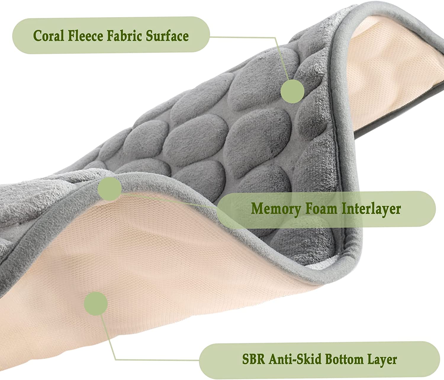 Cobblestone Embossed Bathroom Bath Mat - BUY 2 FREE SHIPPING