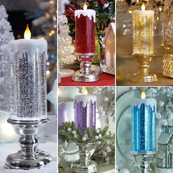 LED Christmas Candles  With Pedestal