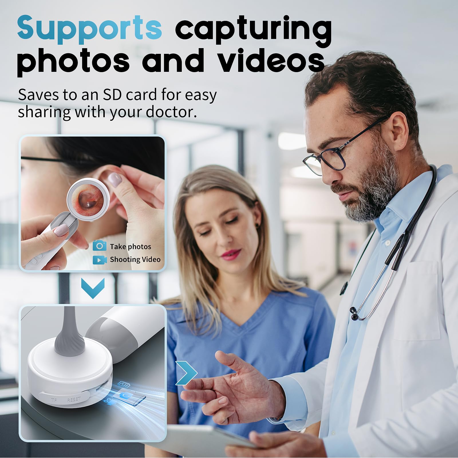 1080P HD Digital Otoscope with 1.38" Screen