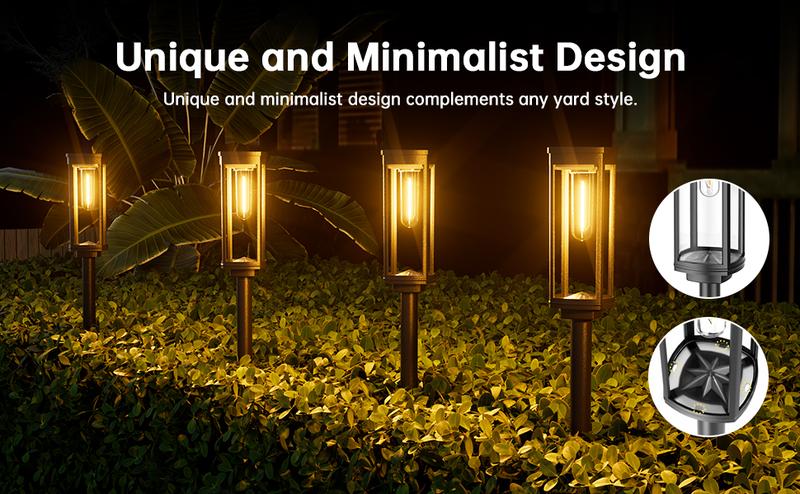 Product Introduction of Solar Pathway Lights Outdoor, Bright Solar Path Lights Outside Garden Lights IP65 Waterproof, Solar Walkway Lights Solar Powered Landscape Lights for Driveway Lawn Patio Sidewalk Yard 1