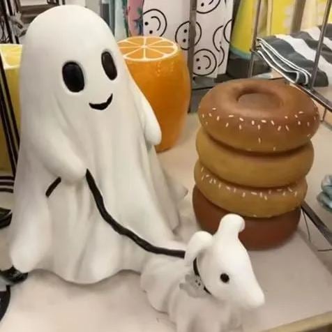 2024 Halloween Ghost Walking Dog Statue