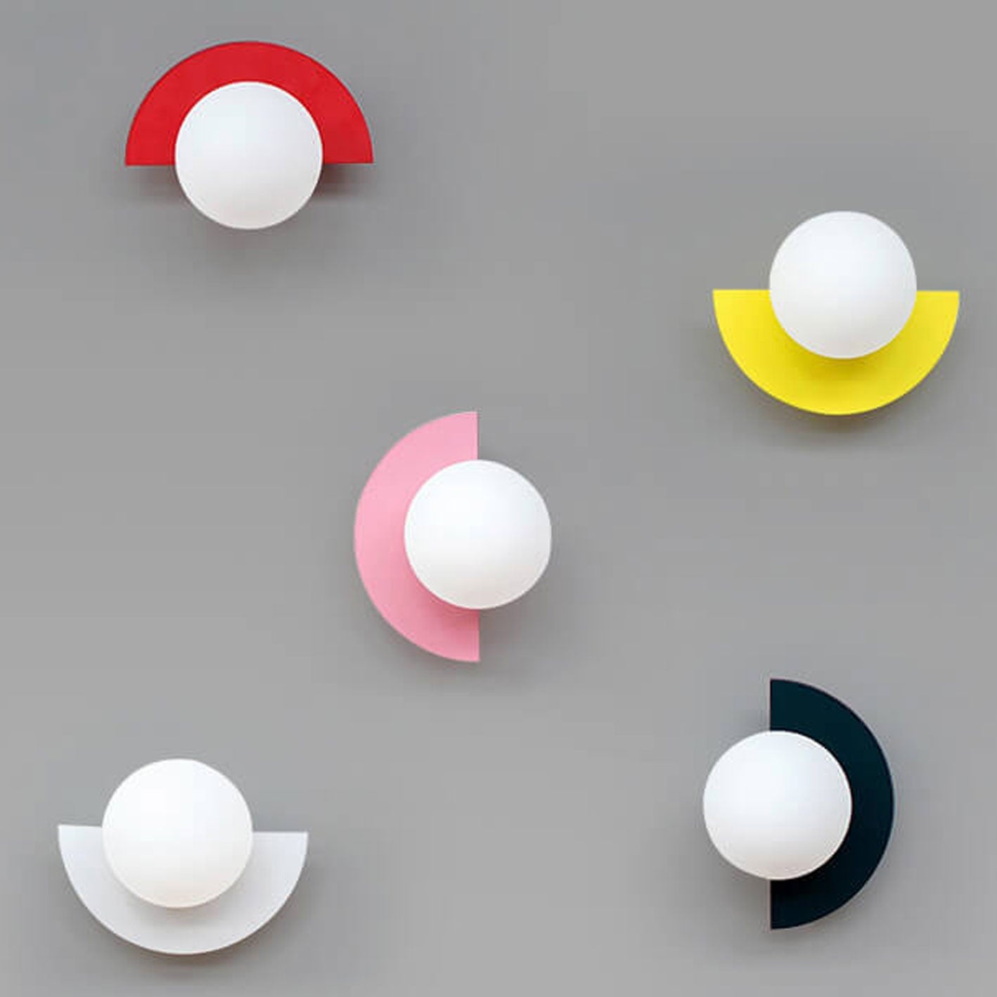 Modern Minimalist Glass Spherical Colorful Semicircle Design 1-Light Wall Sconce Lamp