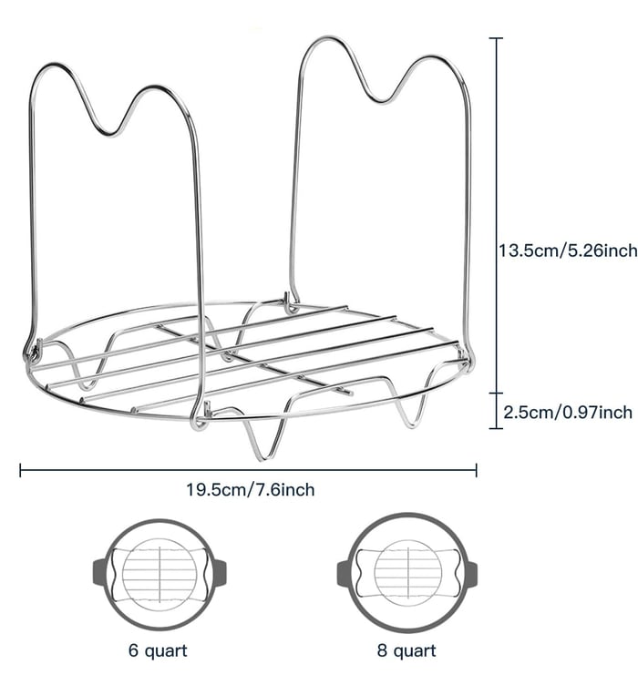 Stainless Steel Steamer Rack with Handles