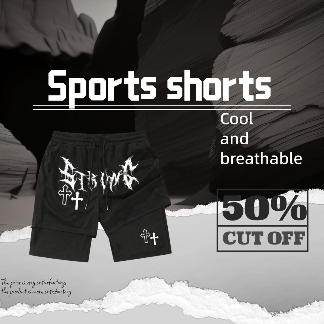 2 in 1 shorts Double layer fitness sports pants casual shorts