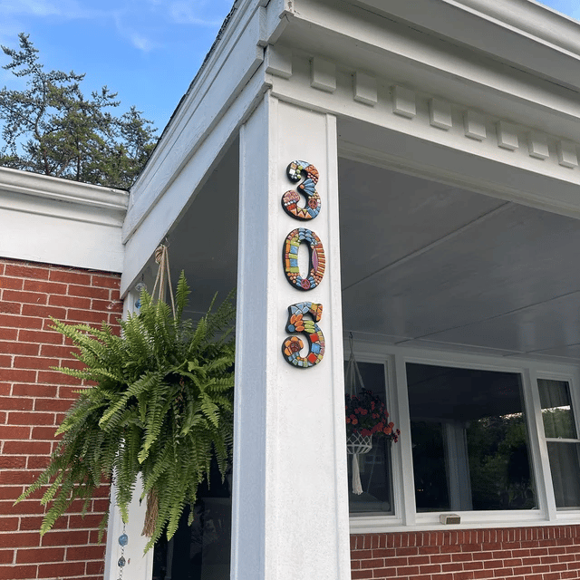 Custom mosaic house numbers
