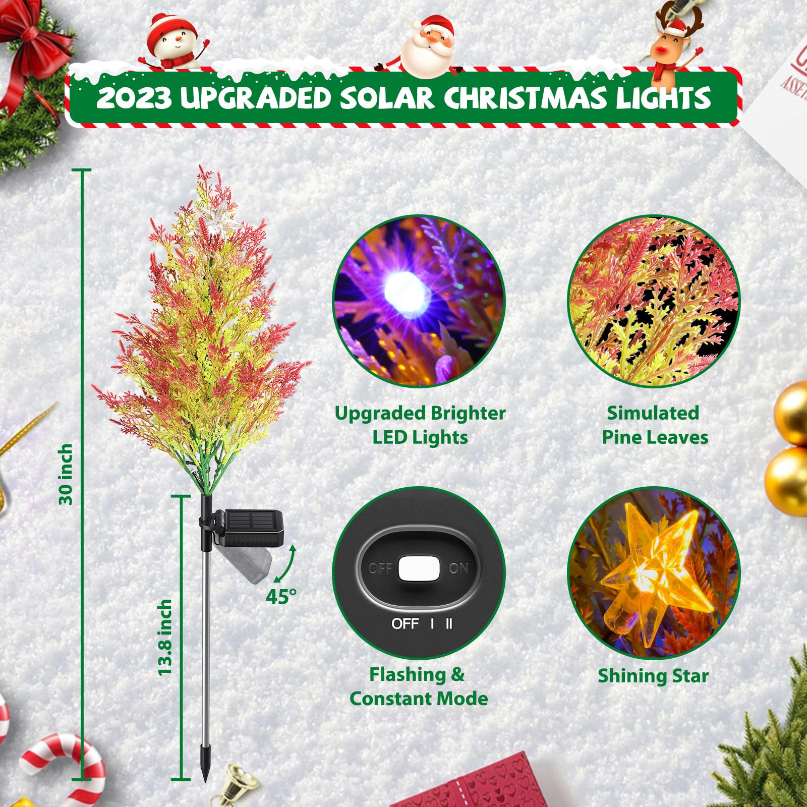 Solar Glowing Stars Chrismas Tree Light