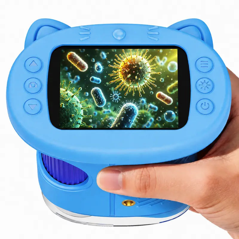 Kids Digital Microscope with 4K Screen, 200X–1000X Magnification, Photo and Video Camera