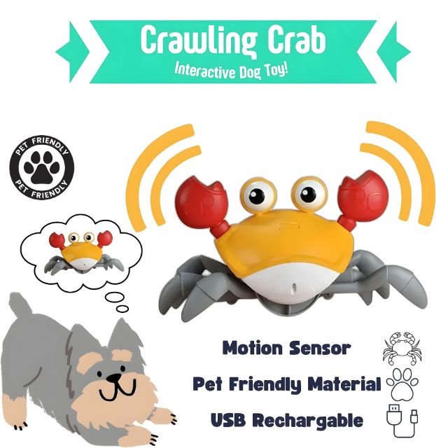 Crawling Crab Interactive Toy for Pups