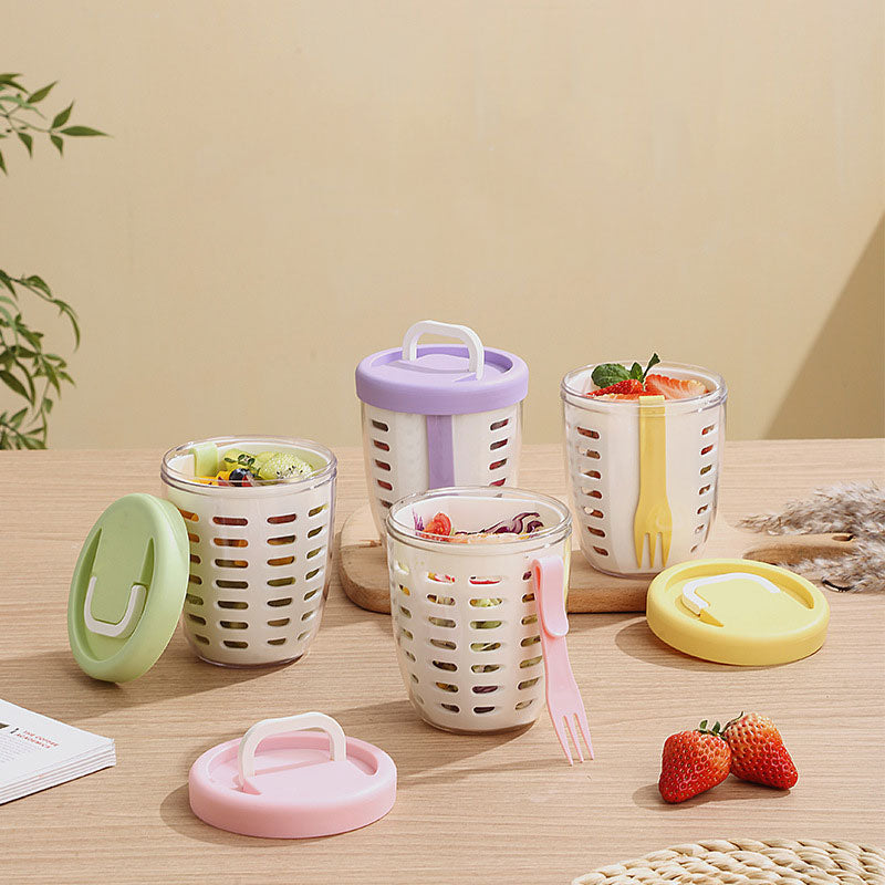 On-the-Go Fruit Cup with Strainer – Includes Fork