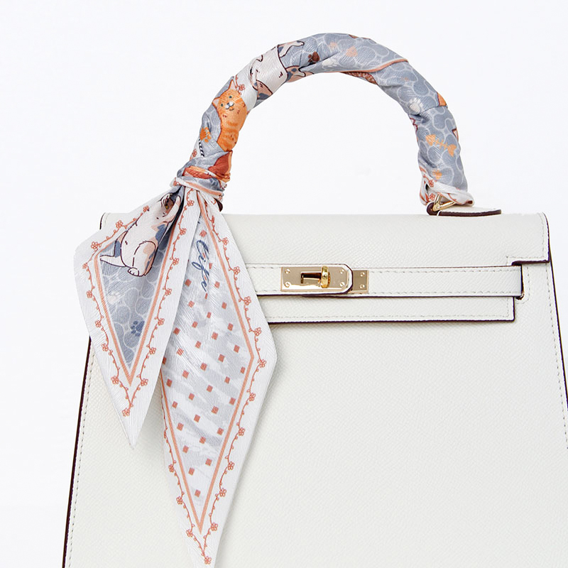 Summer Handmade Cat Illustration Scarf