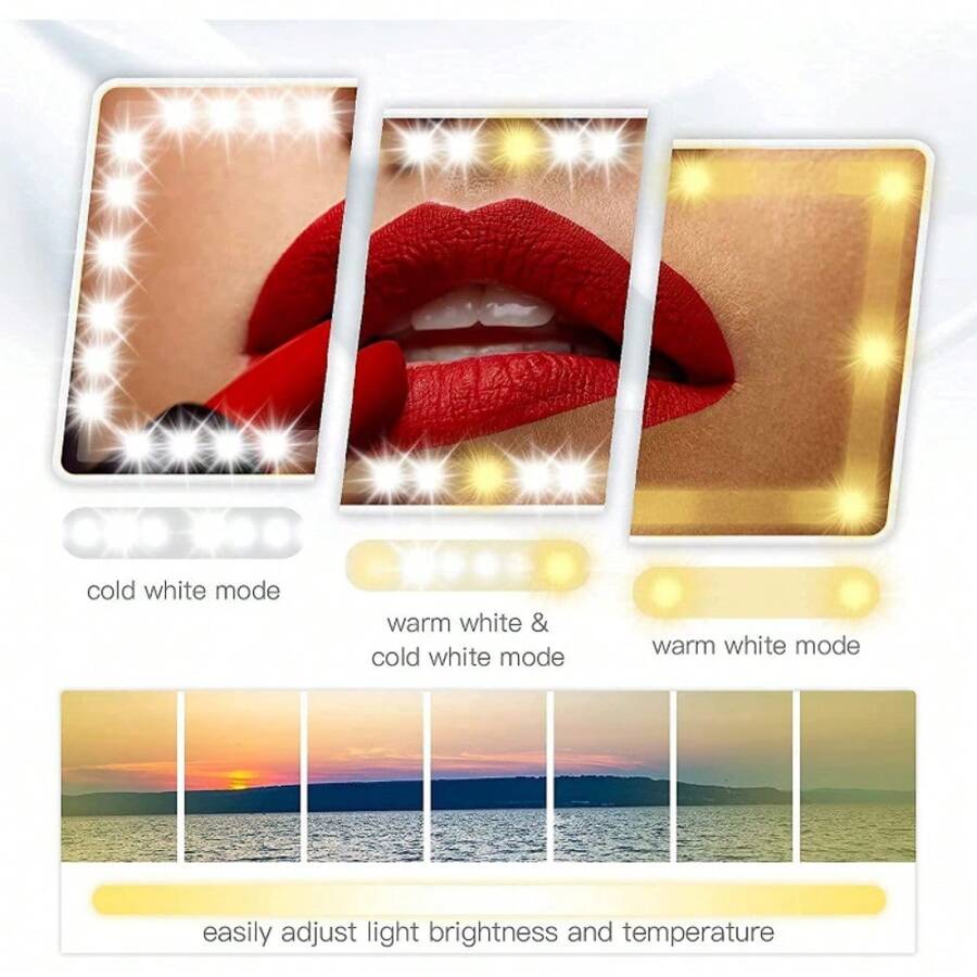 Rechargeable LED Car Makeup Mirror - Sun Visor Mirror With Fill Light For Beauty On-the-Go!