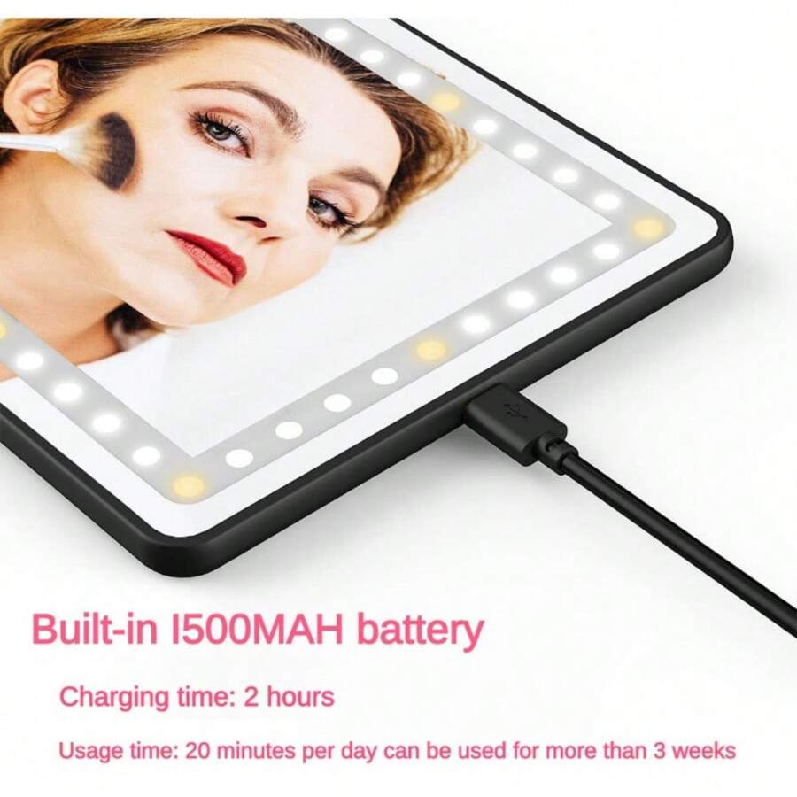 Rechargeable LED Car Makeup Mirror - Sun Visor Mirror With Fill Light For Beauty On-the-Go!