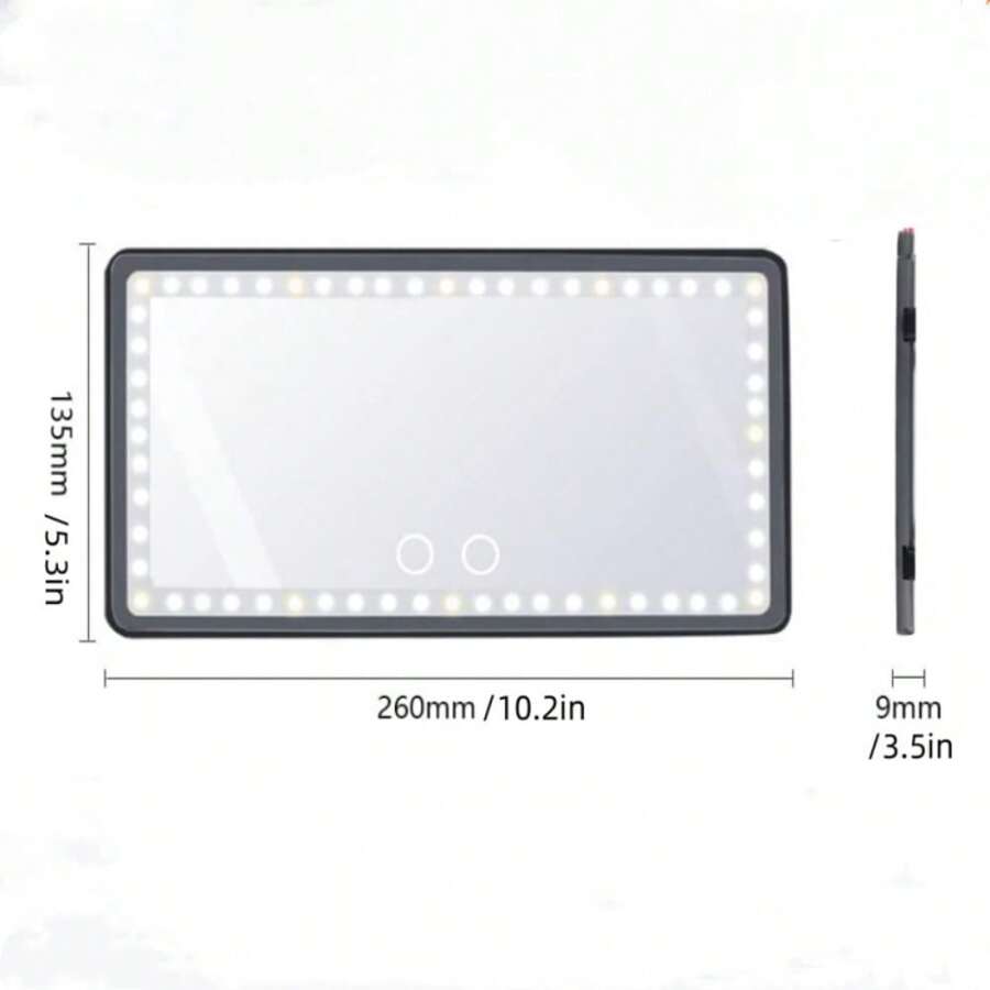 Rechargeable LED Car Makeup Mirror - Sun Visor Mirror With Fill Light For Beauty On-the-Go!