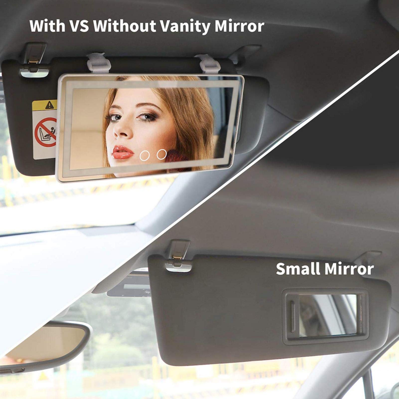 Rechargeable LED Car Makeup Mirror - Sun Visor Mirror With Fill Light For Beauty On-the-Go!
