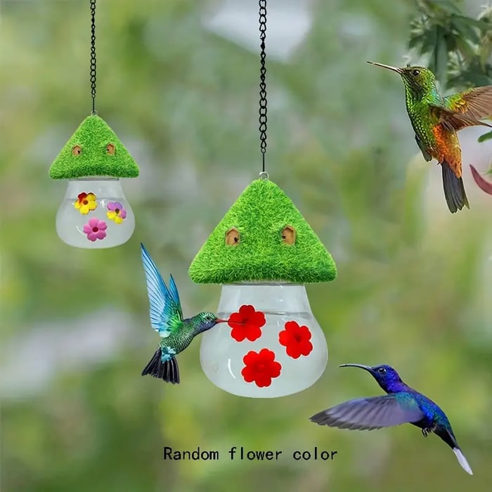 Cute Mushroom Shape Hummingbird Feeder