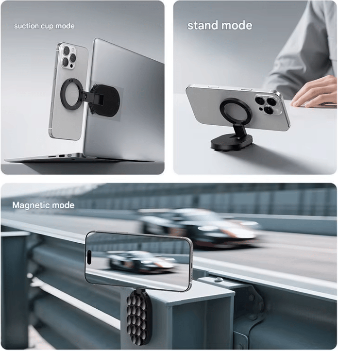 3-in-1 Magnetic Suction Cup Phone Mount – The Ultimate Versatile Holder for Car, Desk & More