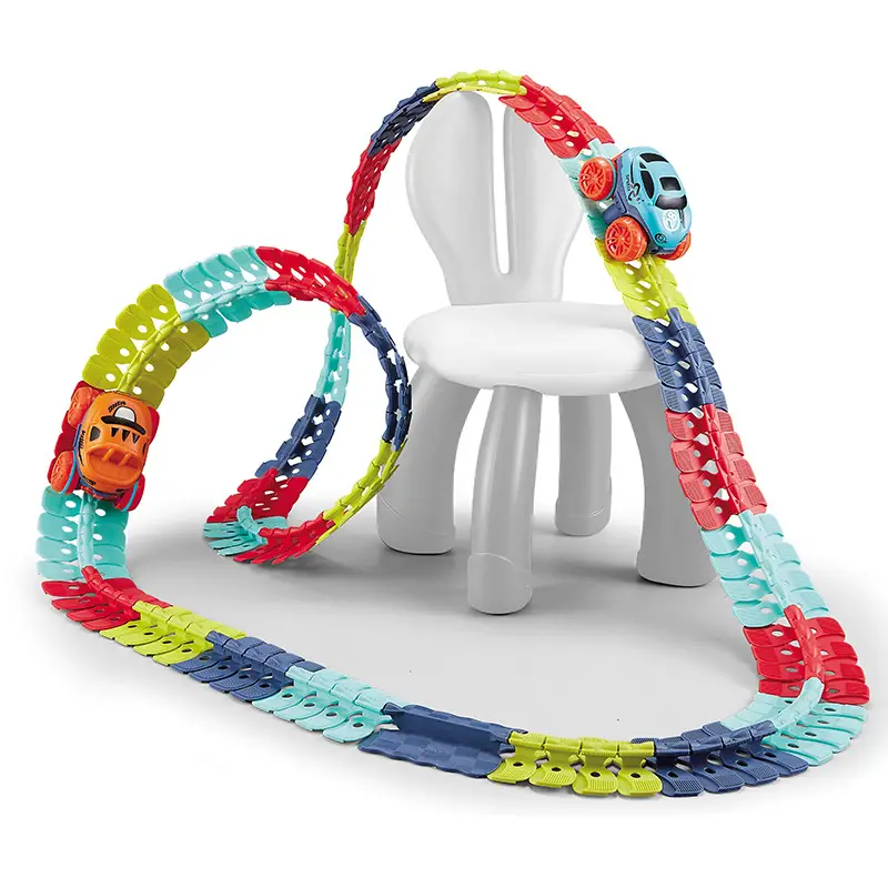 kids track cars for boys flexible track with led light up race car set anti gravity assembled track car birthday gifts for kids christmas halloween thanksgiving gift details 9