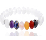 7 Genuine Chakra Healing Natural Stone Adjustable and Hematite Bead Bracelet