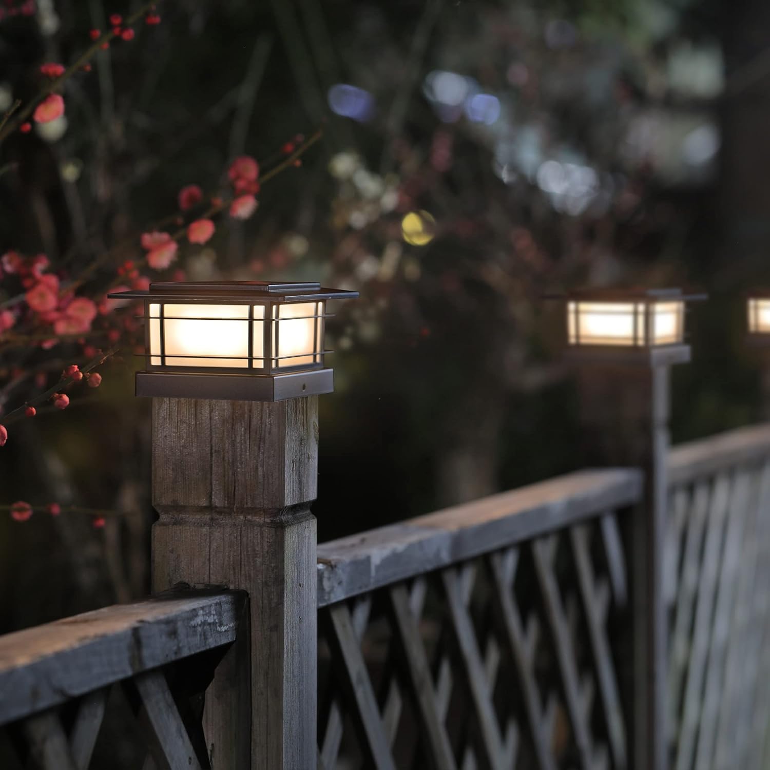 Solar Post Cap Lights Outdoor – Universal Fit for 4x4, 5x5, 6x6 Wood & Vinyl Posts – Waterproof LED Deck, Fence & Garden Lighting