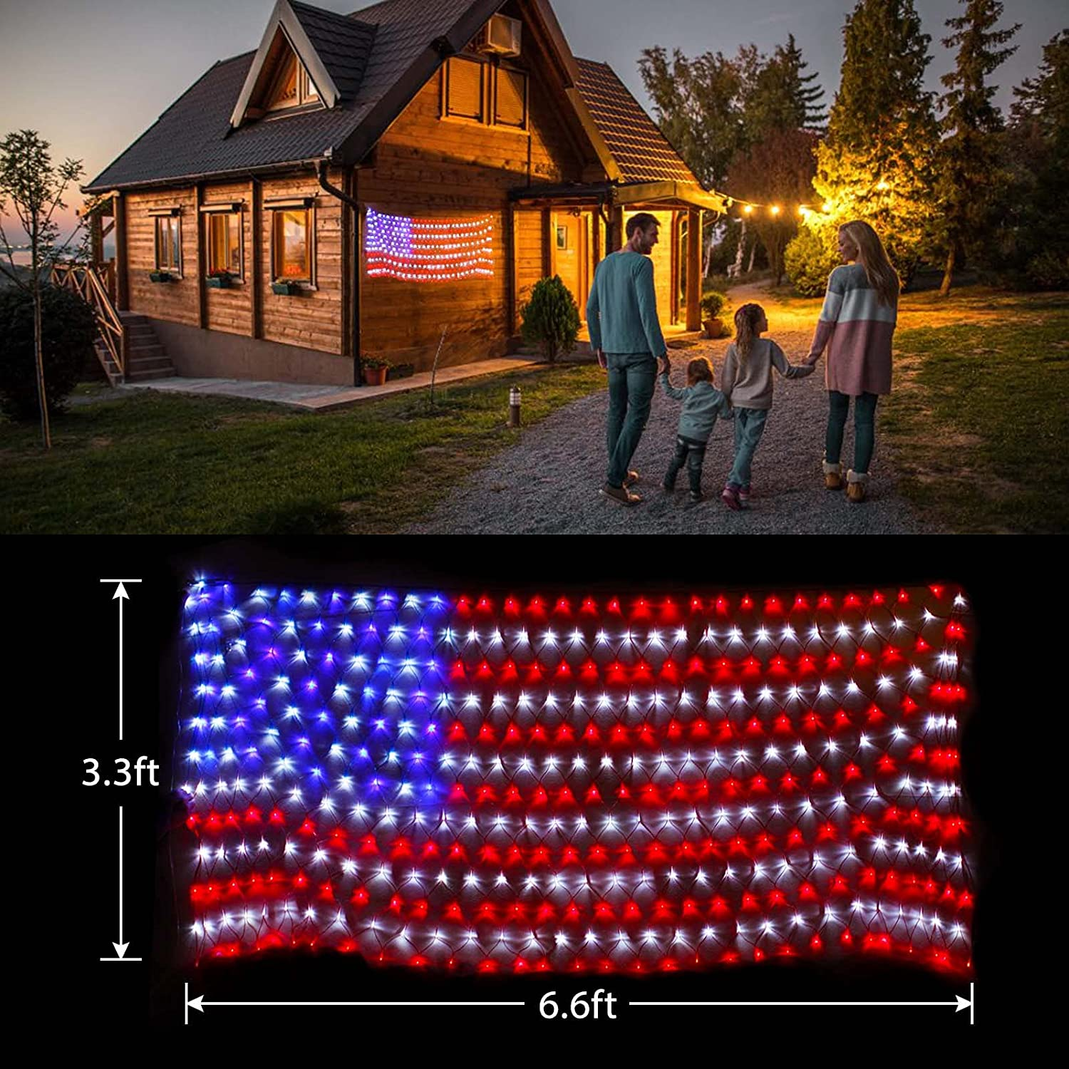 American FLAG LED STRING lamp-Large American FLAG outdoor lamp