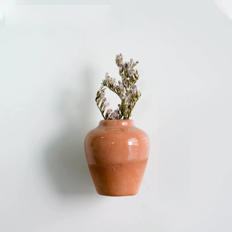 Cute Plant Ceramic Vase Fridge Magnets