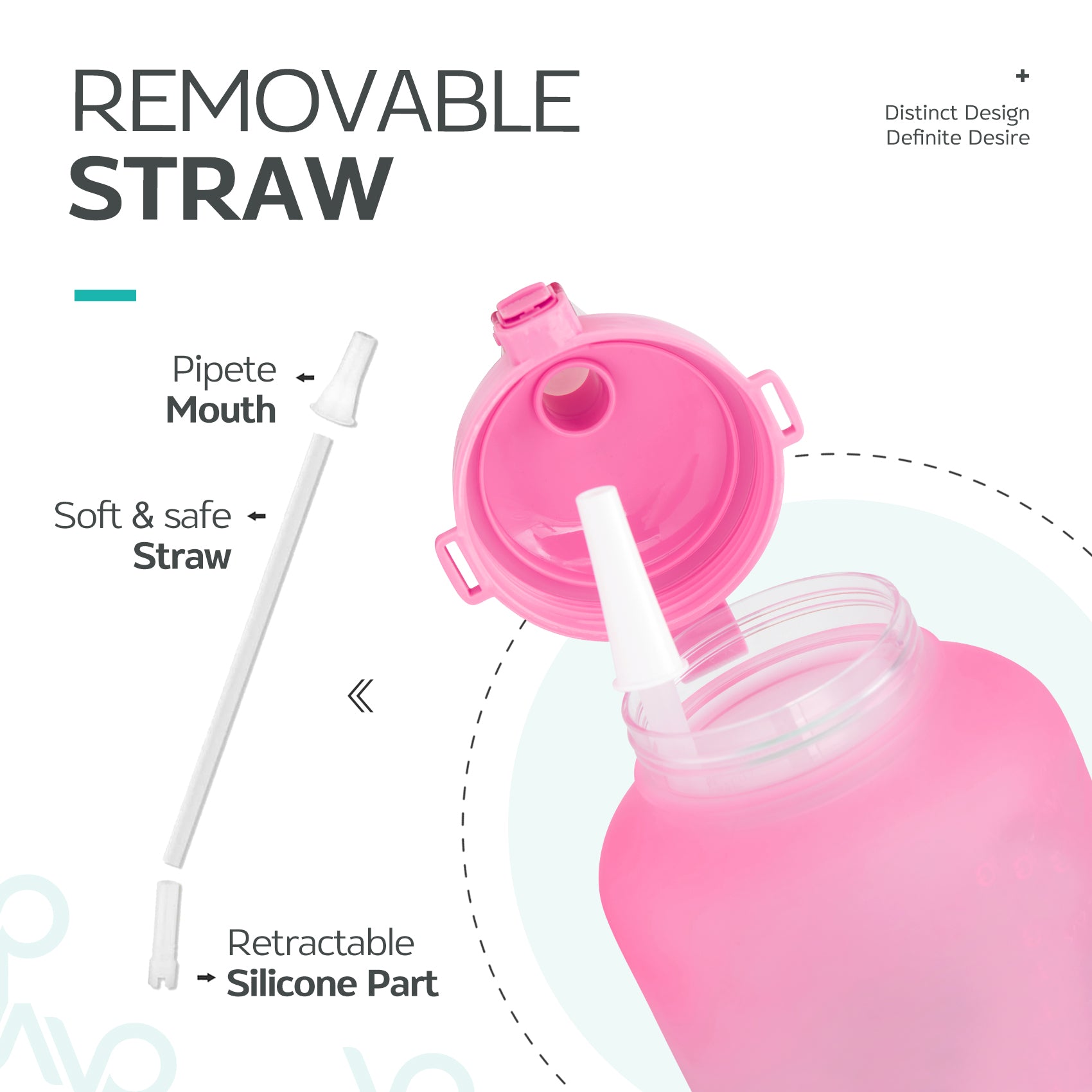 64oz Leak-Proof Water Bottle with Detachable Straw for Fitness