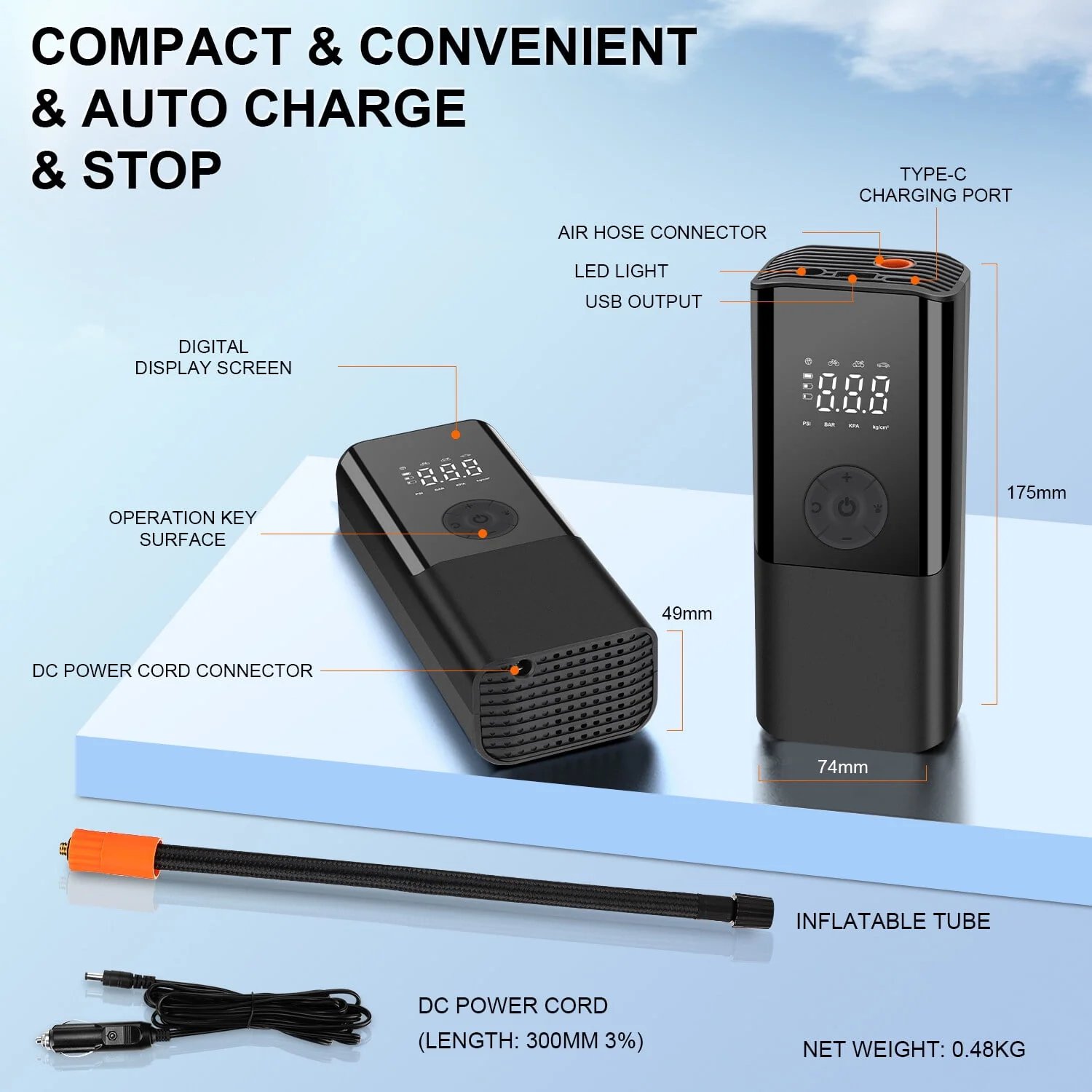 Tire Inflator Portable Air Compressor