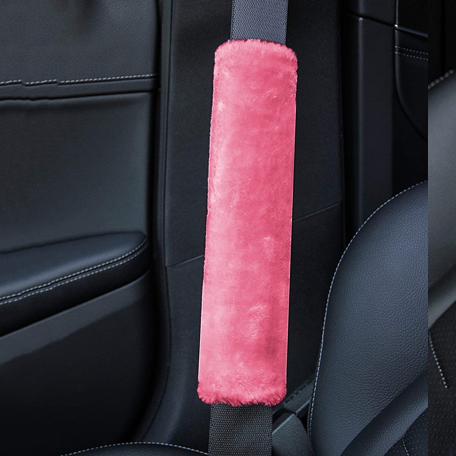 2pcs Soft Faux Sheepskin Cover Seat Belt Shoulder Strap Covers Shoulder Pad for Car & Bag