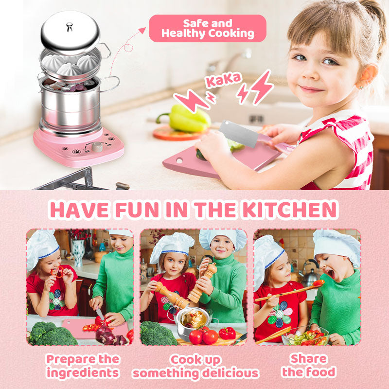Children's Real Cooking Mini Kitchen Toys - 22 PCS Set