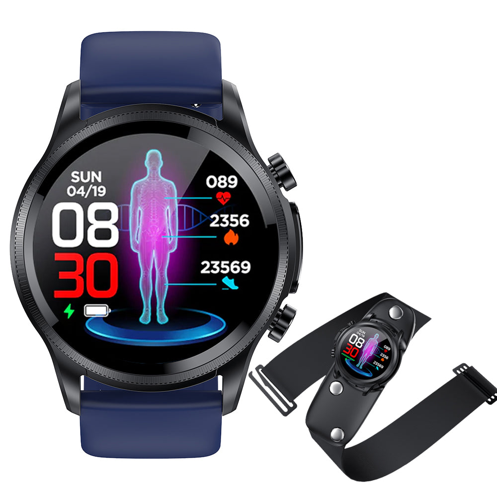 Blood Glucose Monitor HD Touch Chest Patch Instant ECG Analysis Sports Smart Watch