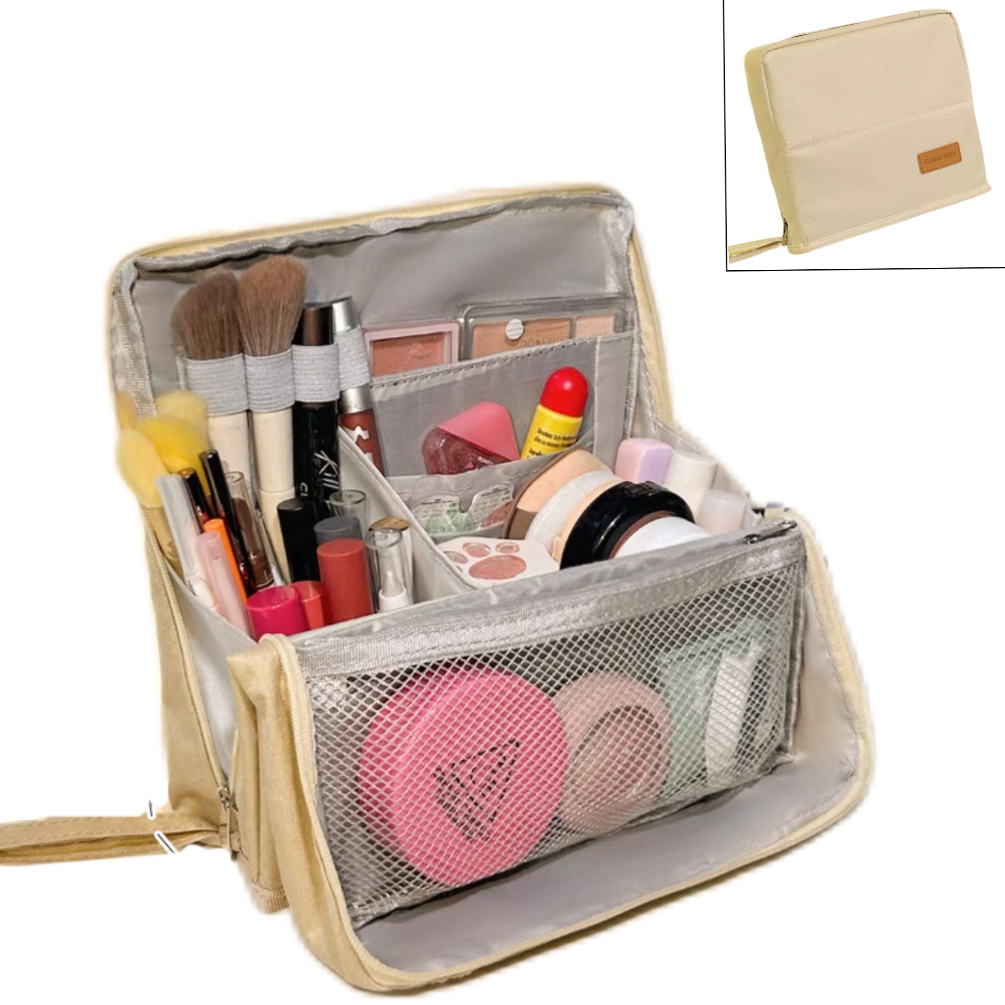 Standing Makeup Bag – Portable, Large Capacity