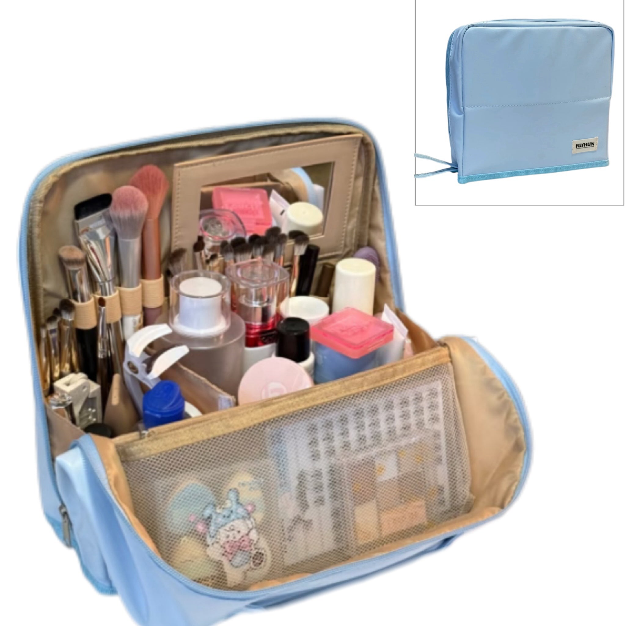Standing Makeup Bag – Portable, Large Capacity