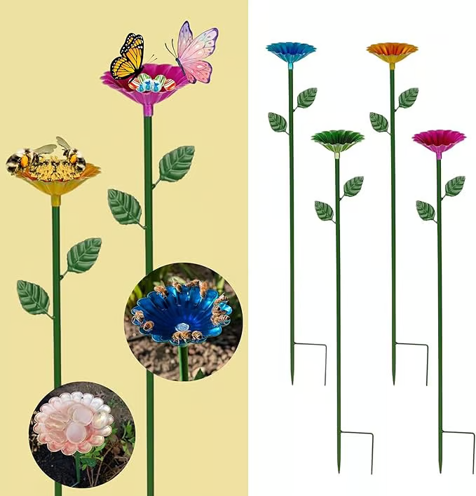 HOT SALE🐝🌷Bee and Butterfly Water Feeder with Flower Design