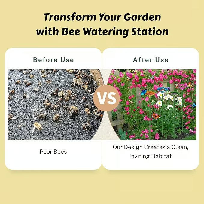 HOT SALE🐝🌷Bee and Butterfly Water Feeder with Flower Design