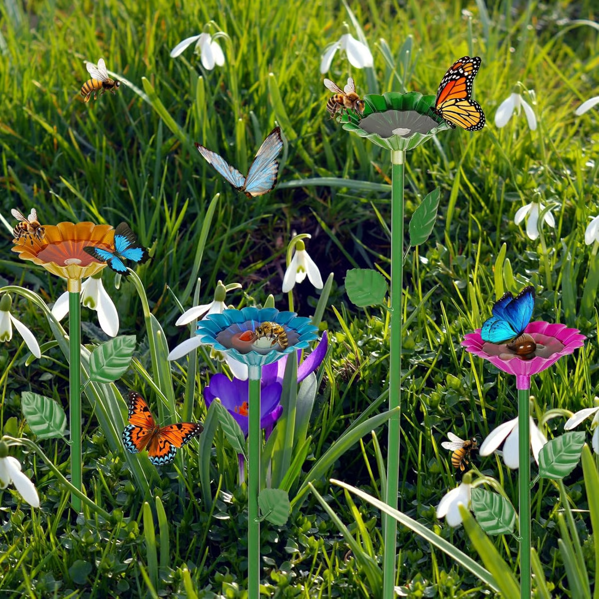HOT SALE🐝🌷Bee and Butterfly Water Feeder with Flower Design