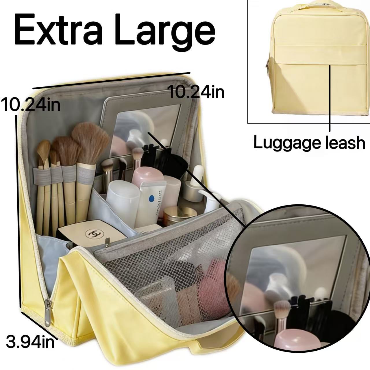 Standing Makeup Bag – Portable, Large Capacity