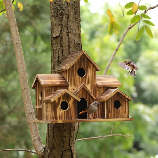 6-Holes Handmade Bird House