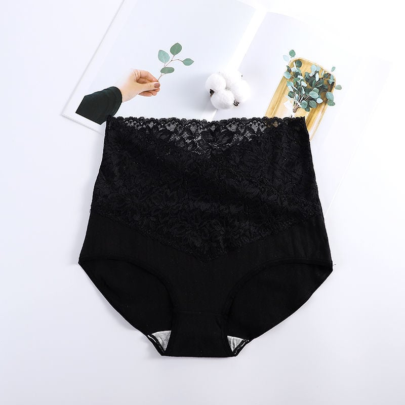 Cotton Lace High Waist Body Shaper Moisture Absorbent Antibacterial Underwear