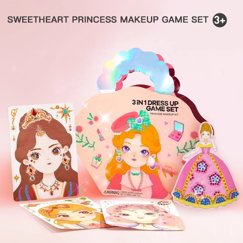 Fantasy 3-in-1 Princess Dress Up & Make Up Game Set