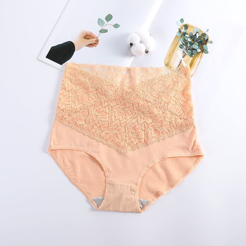 Cotton Lace High Waist Body Shaper Moisture Absorbent Antibacterial Underwear