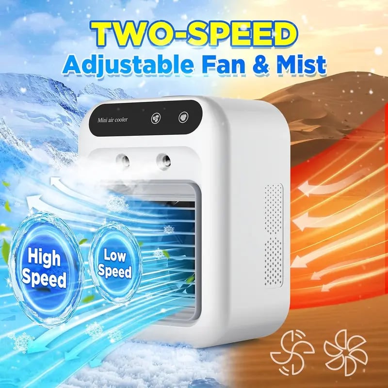 Portable Air Conditioners, 3-In-1 Cooling Fan with 2-Speed Mist Fan