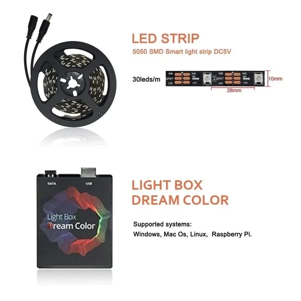 Ambilight TV PC Dream Screen USB LED Strip