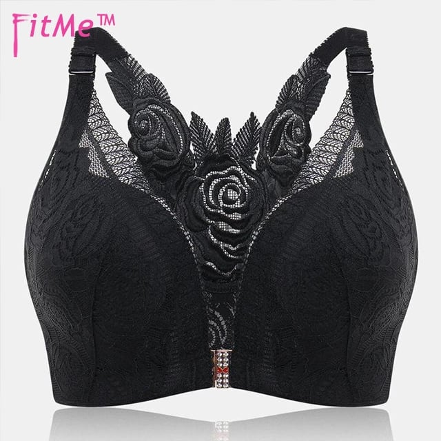 FitMe Rose Embroidery Front Closure Wirefree Bra