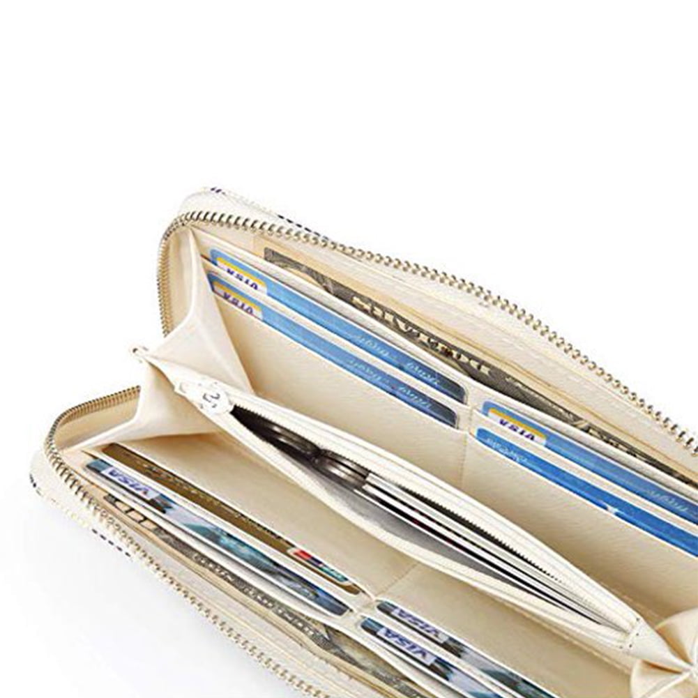 Checkered Zip Around Wallets for Women